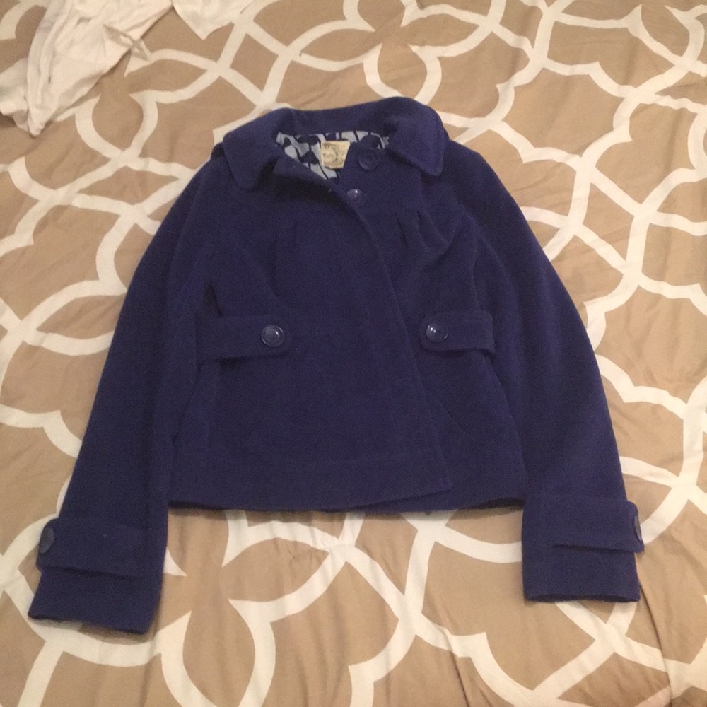 Tulle Blue Short Pea Coat